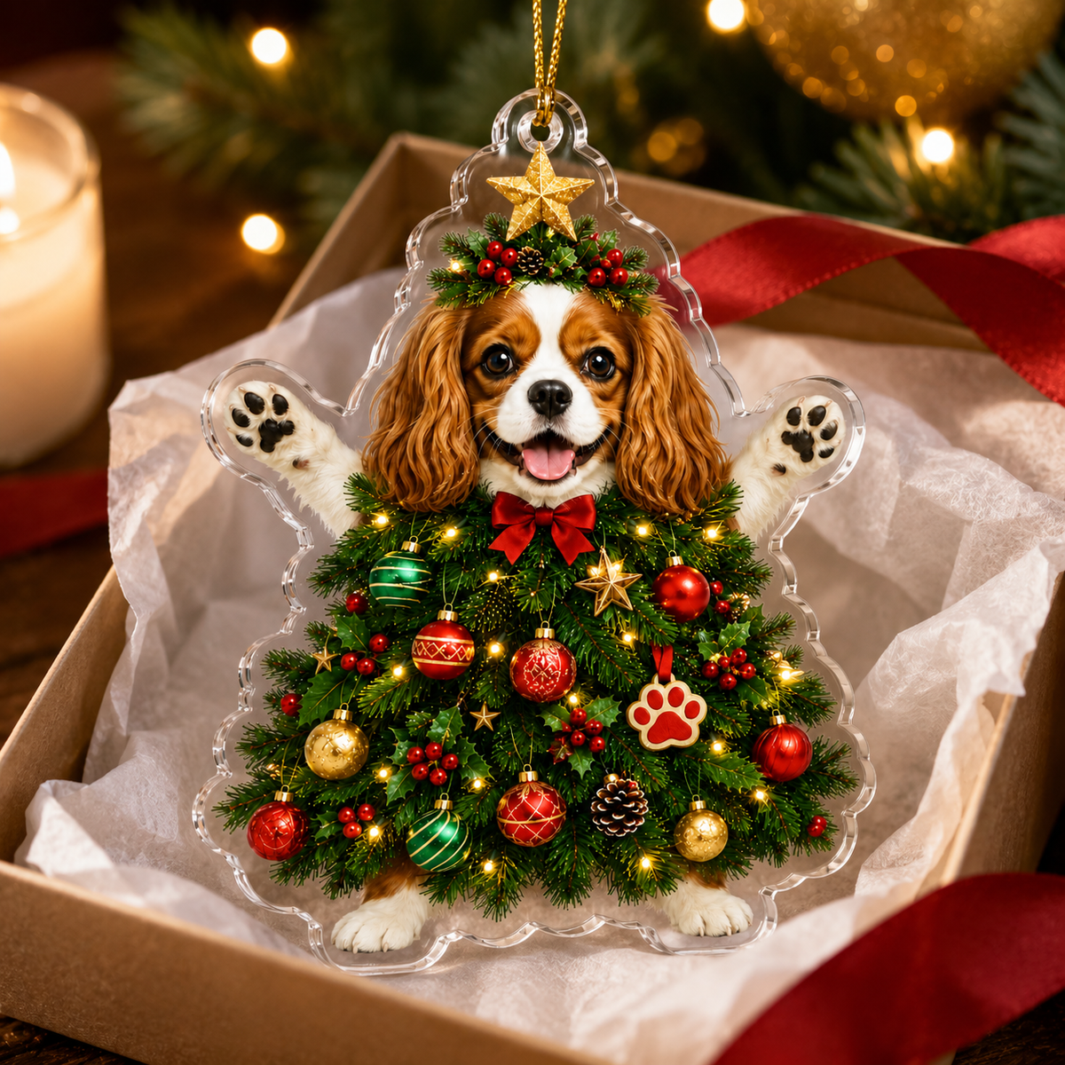 Dog Santa Tree Cavalier King Charles Spaniel