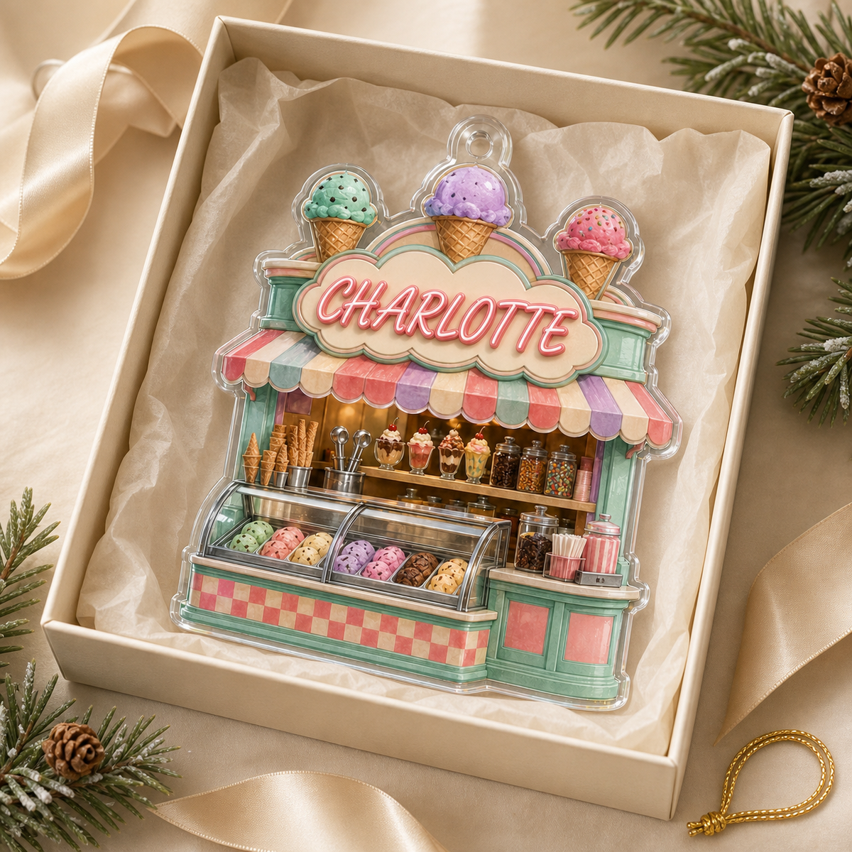 Food Lover Ice Cream Shop Ornament
