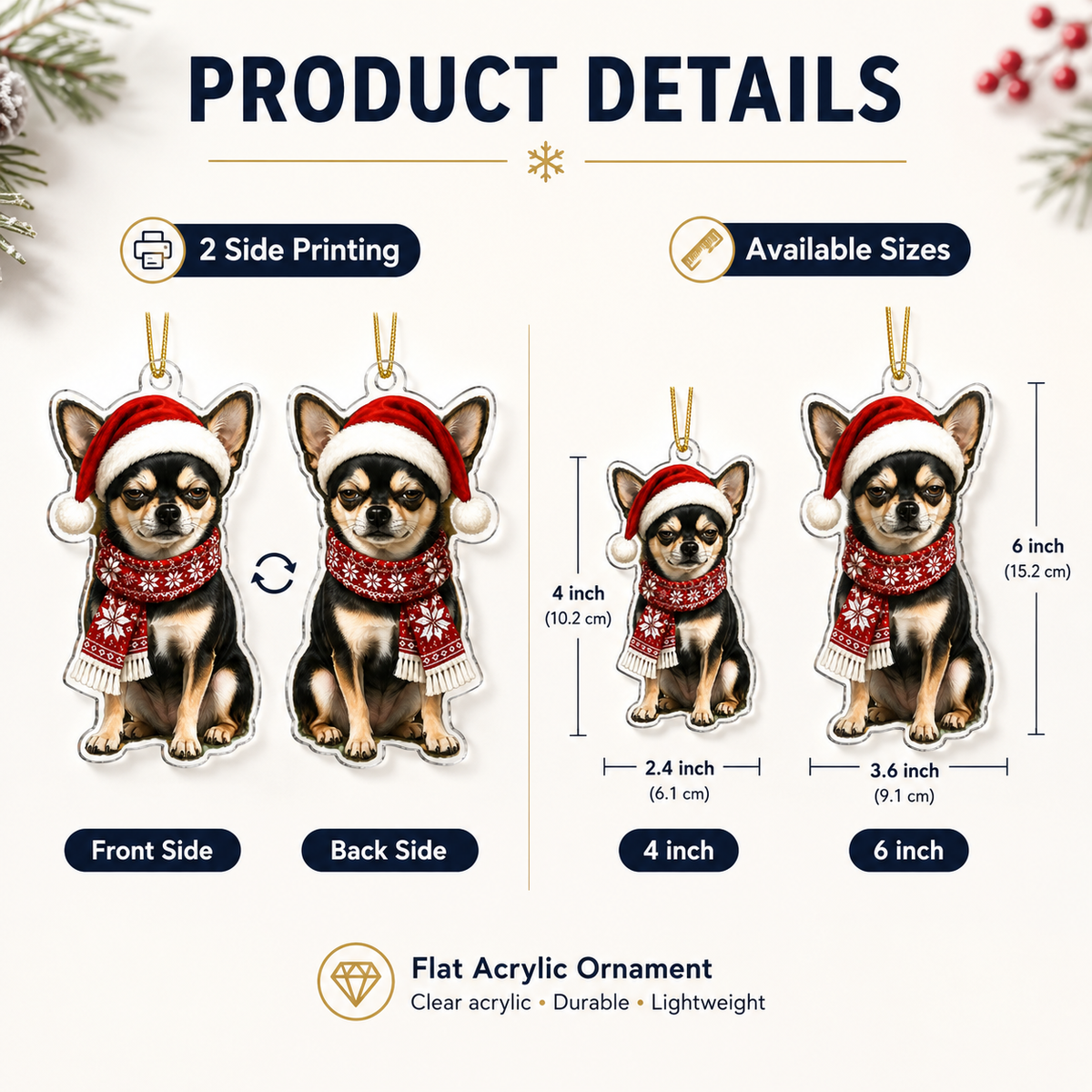 Dog Funny Christmas Chiahuahua