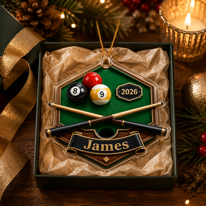 Custom Name Billiards Table Crest Acrylic