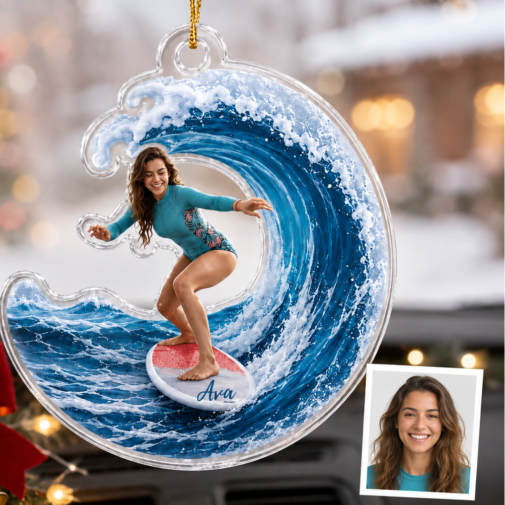 Surfing Personalize Acrylic Girl
