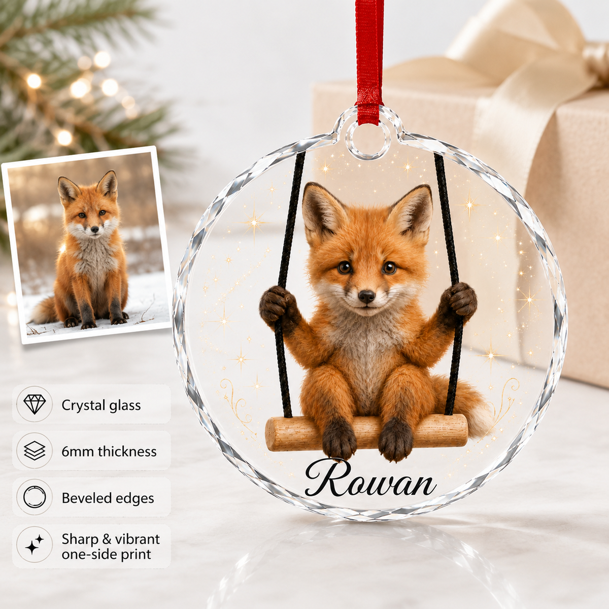 Animal Glass Ornament Fox