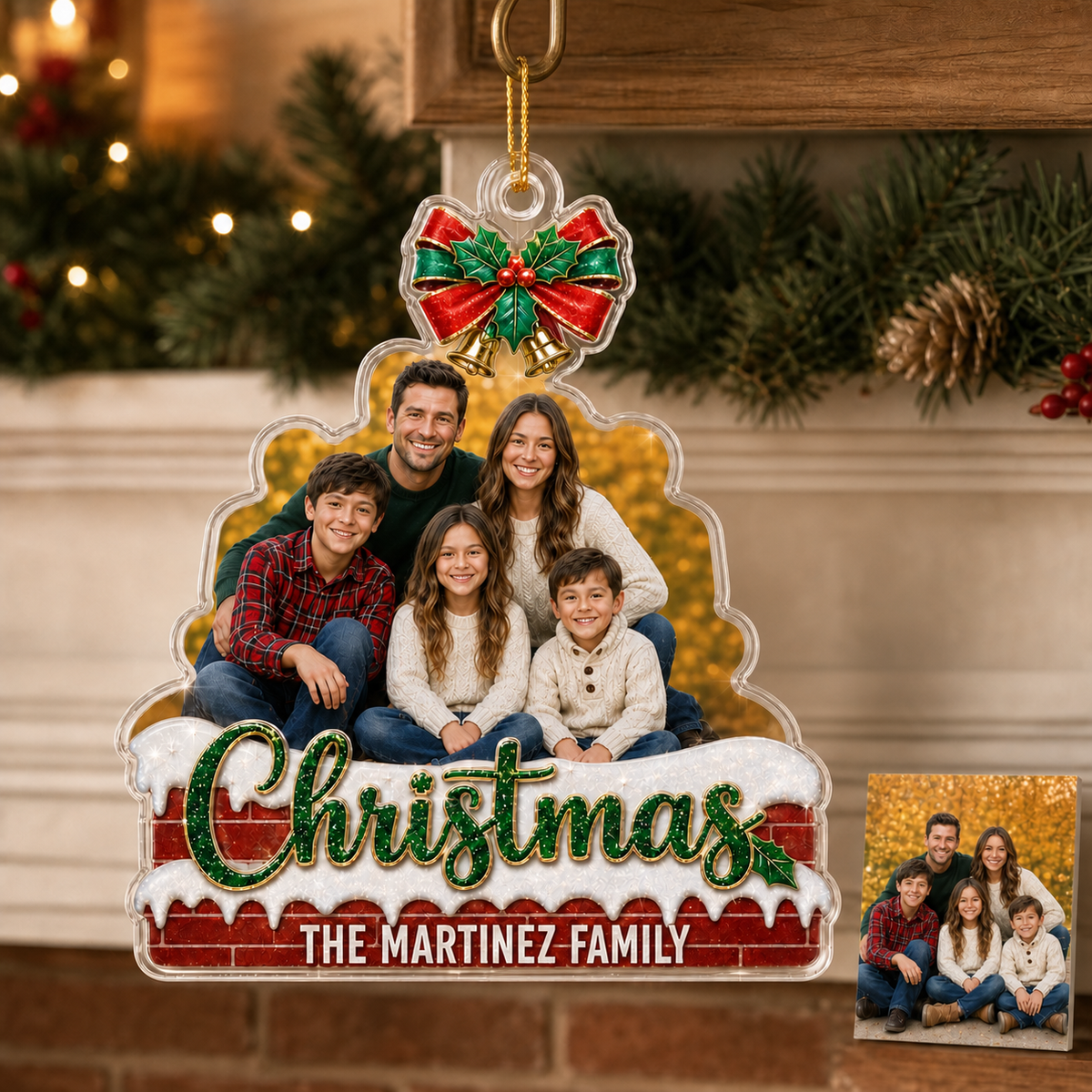 Custom Photo Christmas Family Chimney
