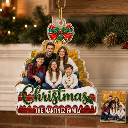 Custom Photo Christmas Family Chimney