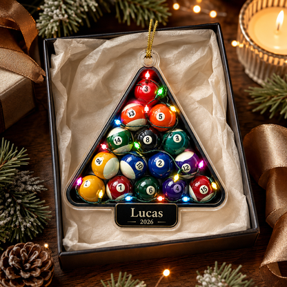 Custom Name Billiards Festive Triangle Rack Acrylic