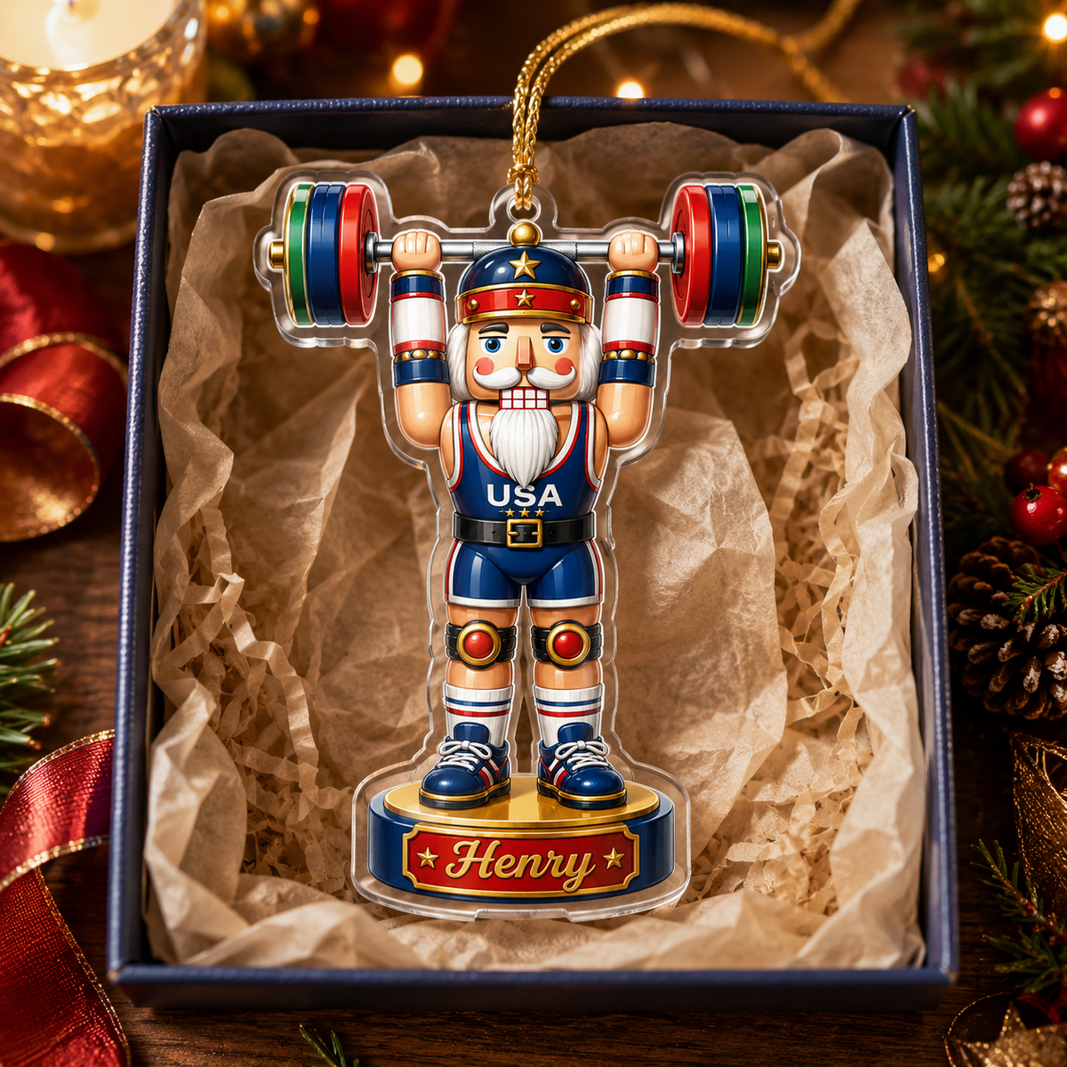 Sports Nutcracker Weightlifting Acrylic