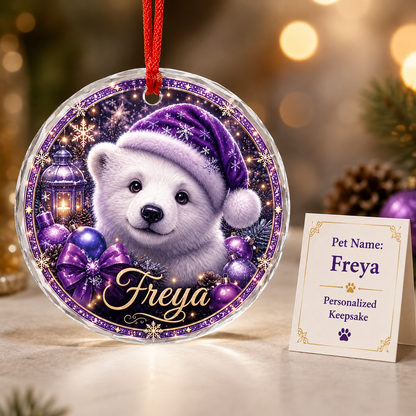 Purple Animal At Christmas Polar Bear