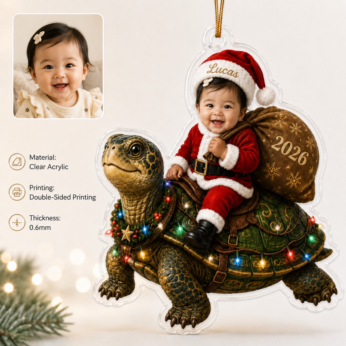 Custom Photo Baby Animal Giant Turtle