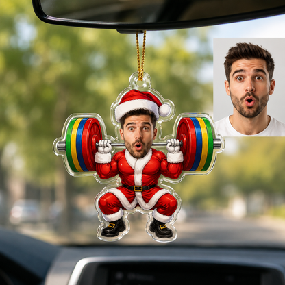 Custom Photo Christmas Weightlifter Man