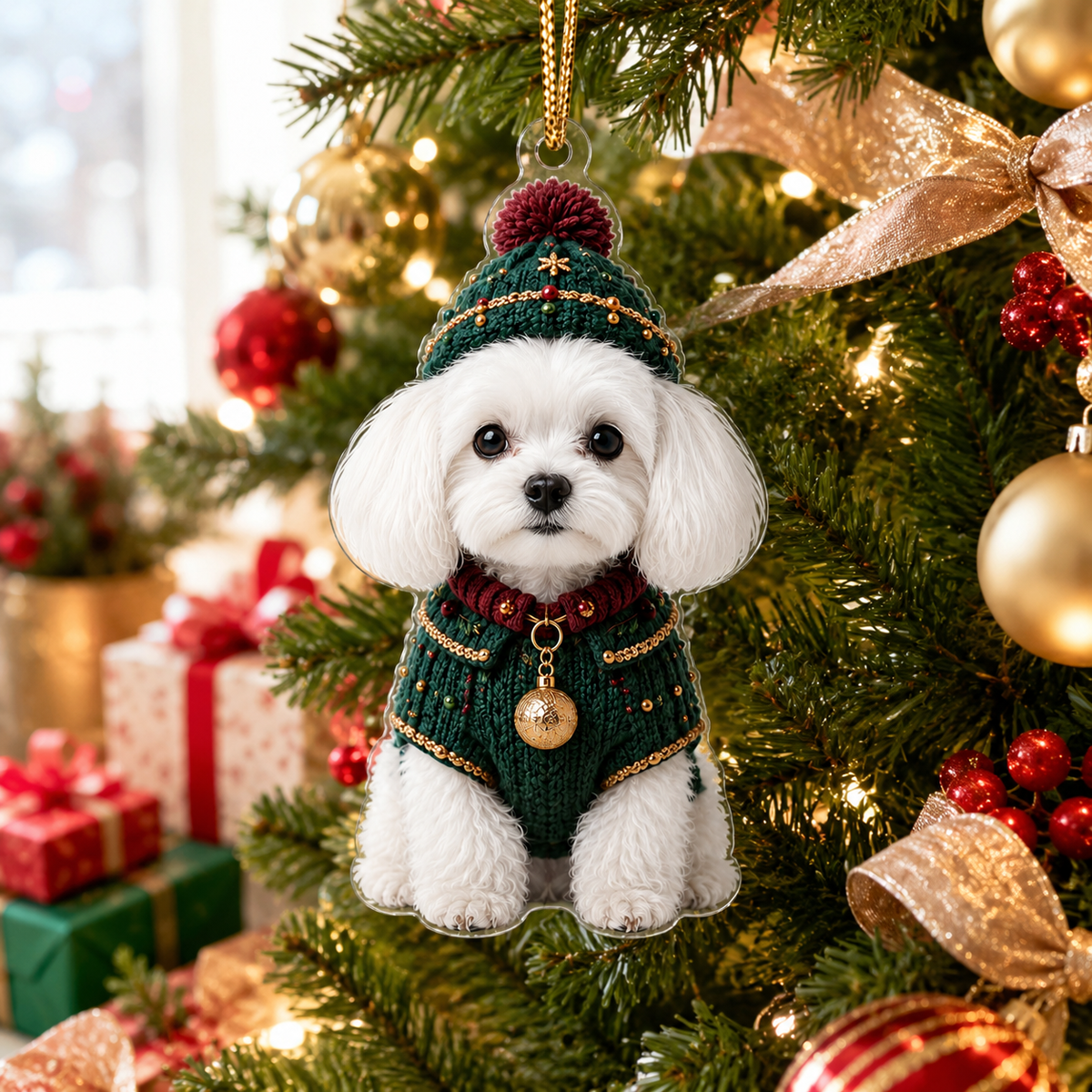 Dog Chrismast With Noel Sweater Maltese