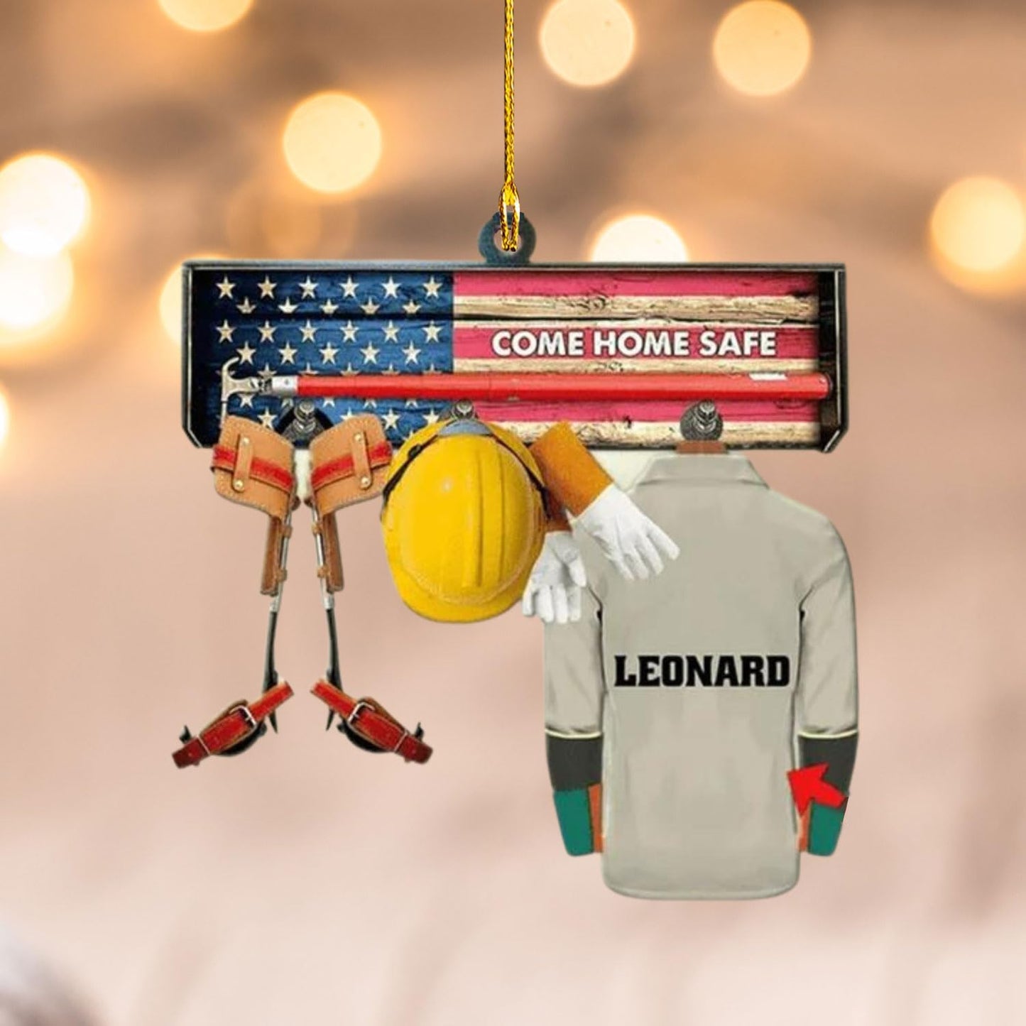 Personalized Lineman Uniform Christmas Ornament