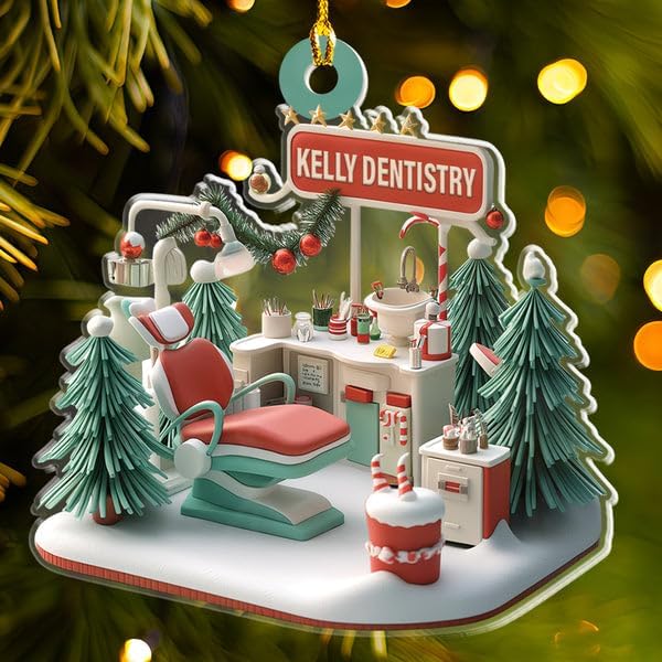 Custom Dentist Office Christmas Ornament Style 6