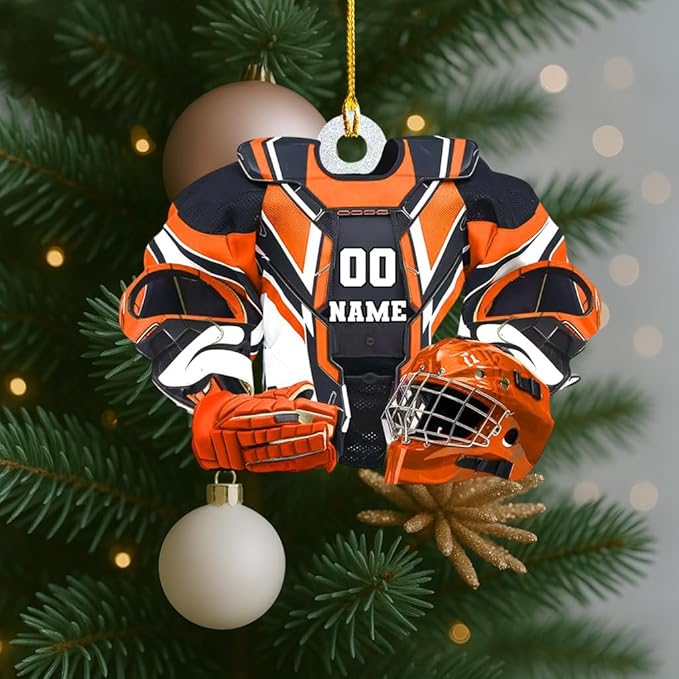Personalized ice Hockey Ornament N24