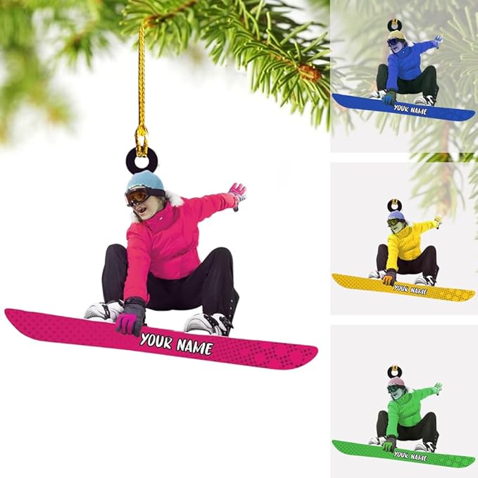 Personalized Snow Skiing Ornament, Custom Colored Skiing Mask Shape Ornament N28