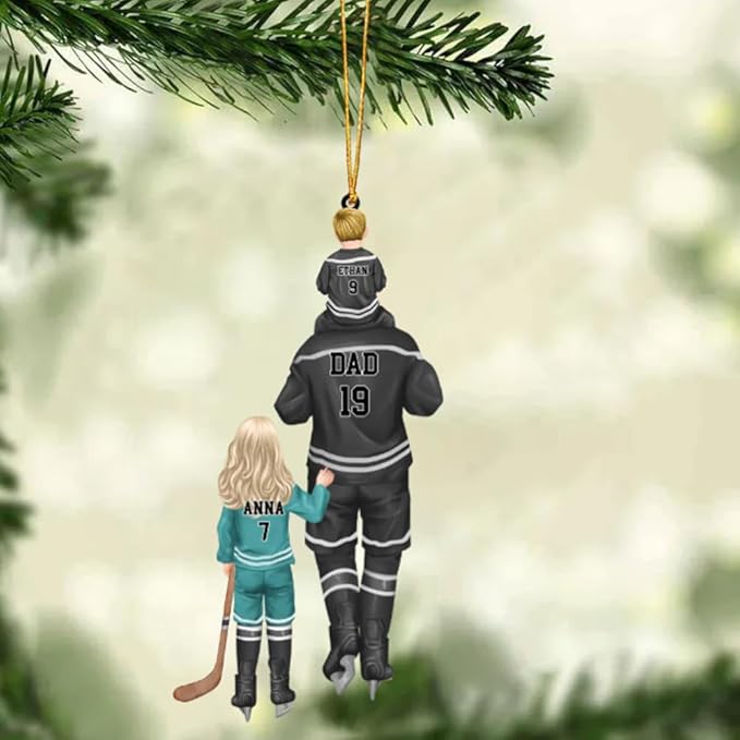 Personalized ice Hockey Ornament N04