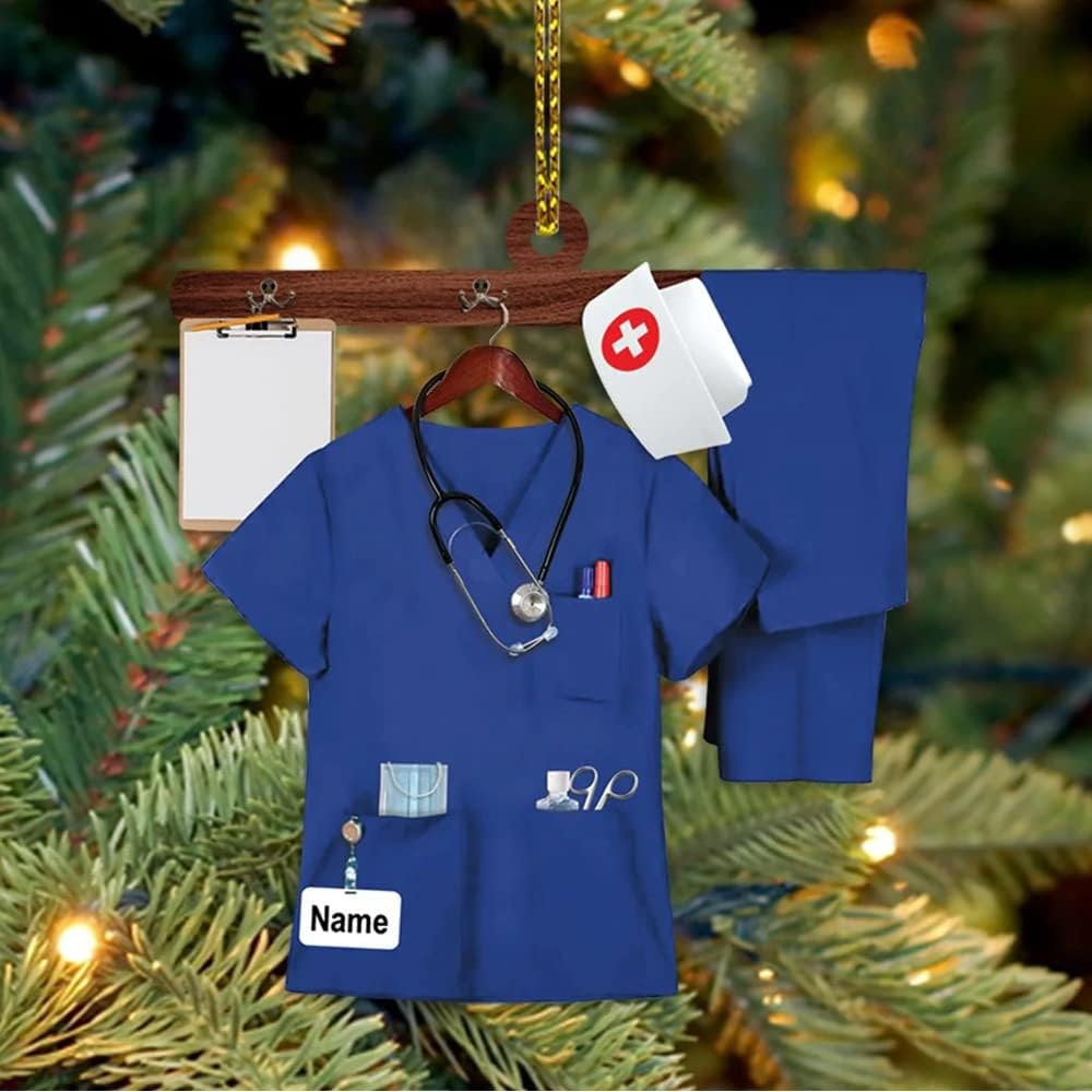 Custom Nurse Uniform Ornament - Nurse Christmas Ornament Design 08
