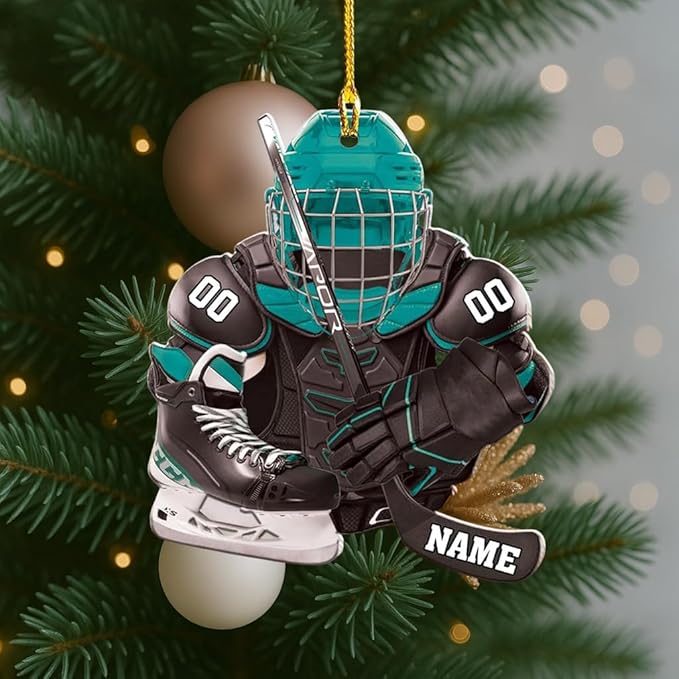 Personalized ice Hockey Ornament N21