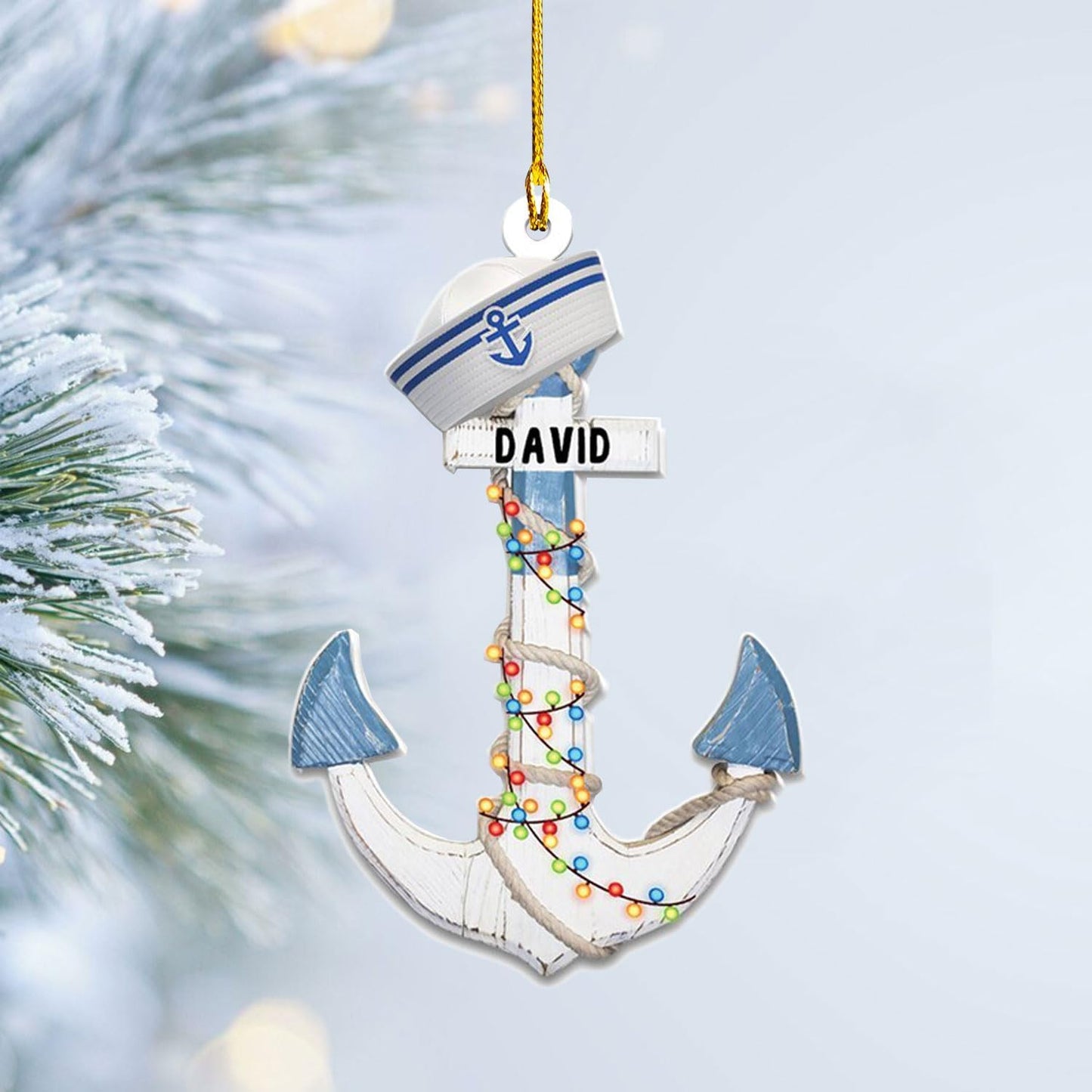 Custom Name Sailor Ornament – Personalized Captain Acrylic Sailing Ornament, Nautical Christmas Tree Decoration for Navy Lovers TS22