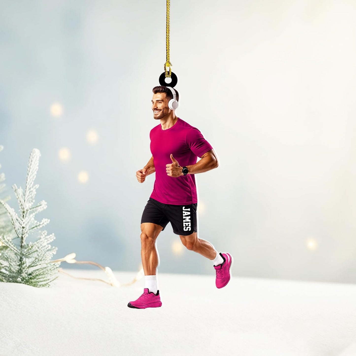 Personalized Marathon Acrylic  Ornament – Custom Name Running Christmas Decoration, Runner Gift TM18