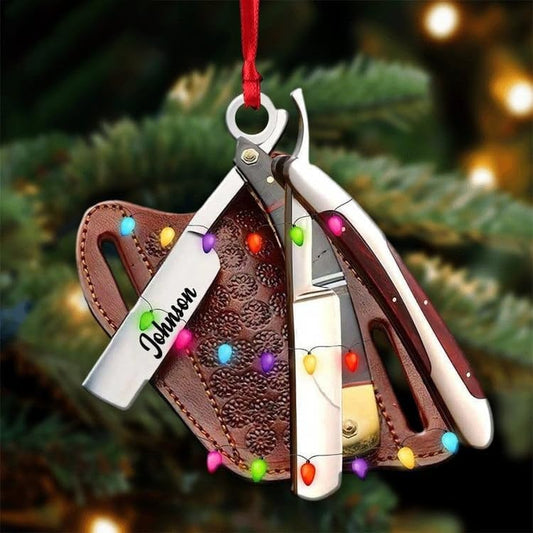 Custom Hair Stylist , Christmas Barbershop Ornament