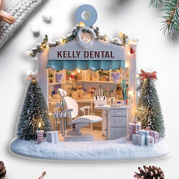 Custom Dentist Office Christmas Ornament Style 4