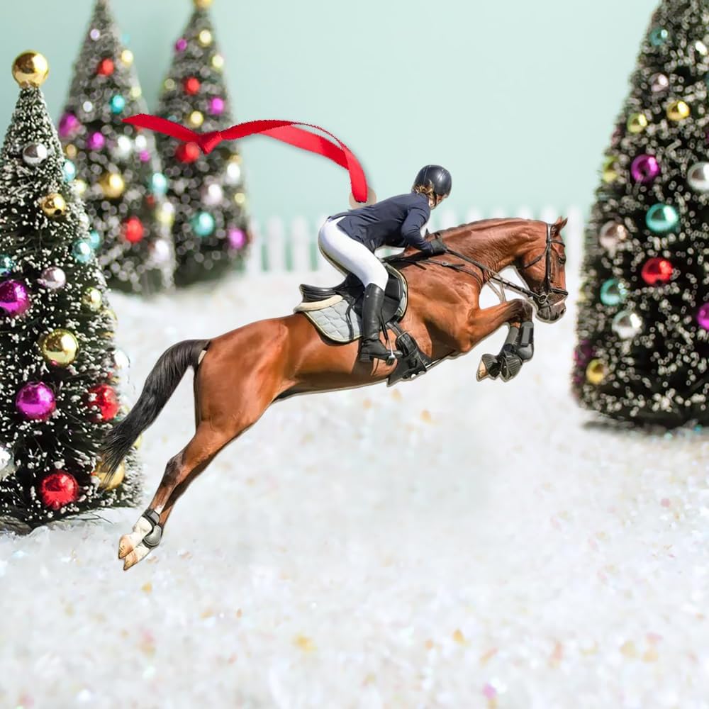 Custom Horse Riding Ornament | Personalized Equestrian Holiday Gift for Riders, Trainers & Horse Owners THH17