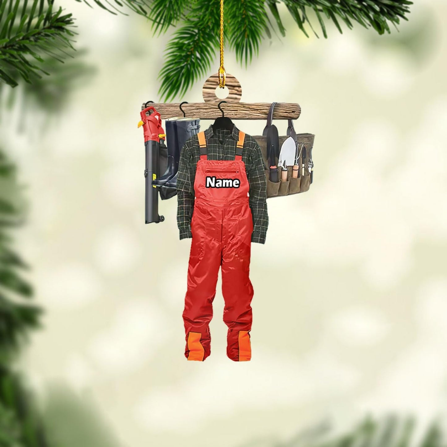 Custom Name Garden Equipment Ornament | Gardener Christmas Tree Decor Gift for Plant & Nature Lovers TG87