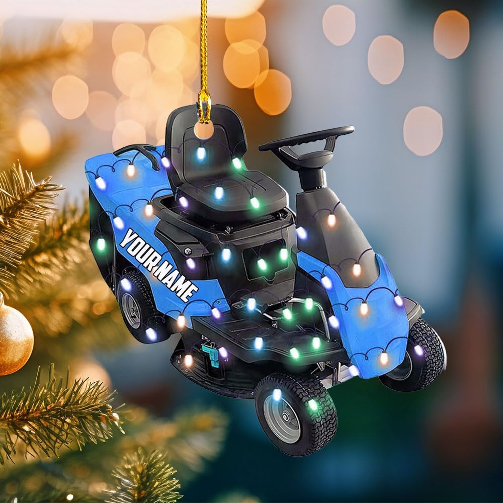 Personalized Lawn Mower Acrylic Ornament – Custom Christmas Gift for Gardeners TG56