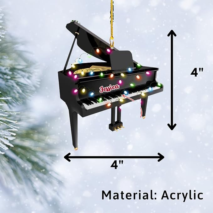 Custom Music Instrument Christmas Gift - Piano Ornament for Piano Lovers LL19