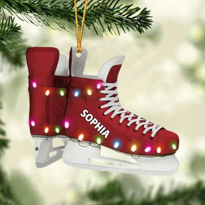 Personalized ice Hockey Ornament N12