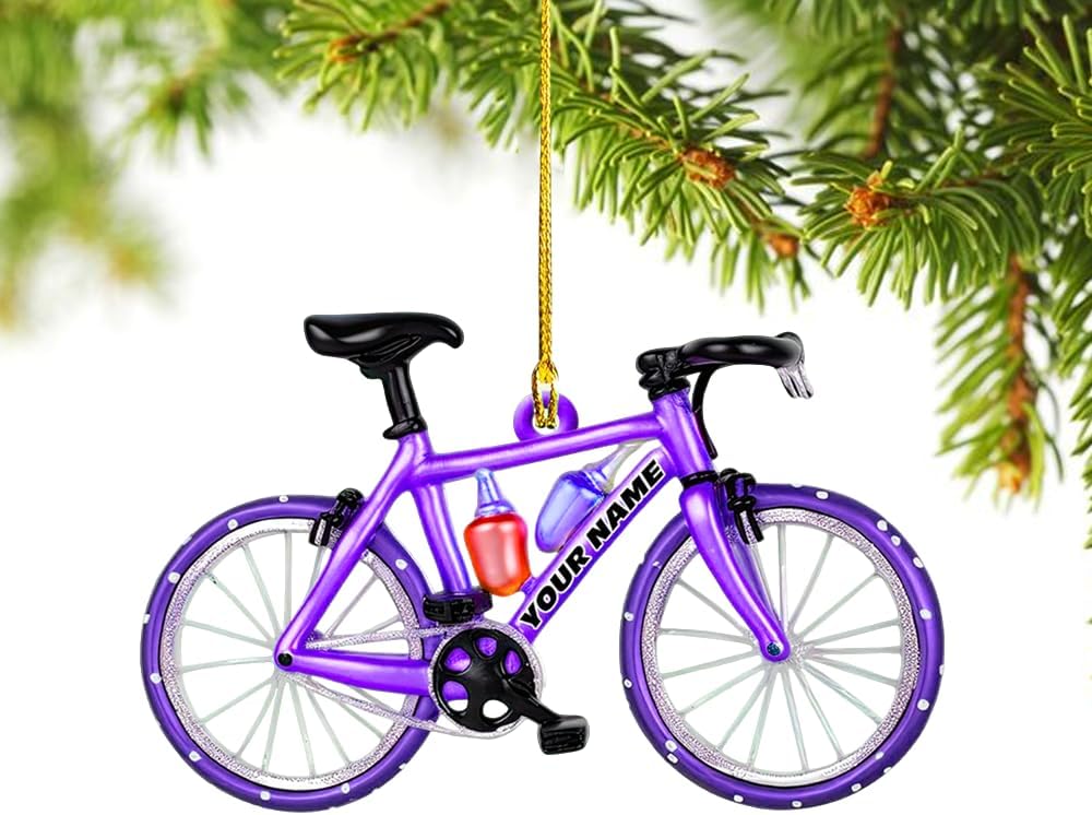 Personalized Cycling Ornament – Custom Name Acrylic Bicycle Christmas Decoration, Sport Holiday Keepsake TB16