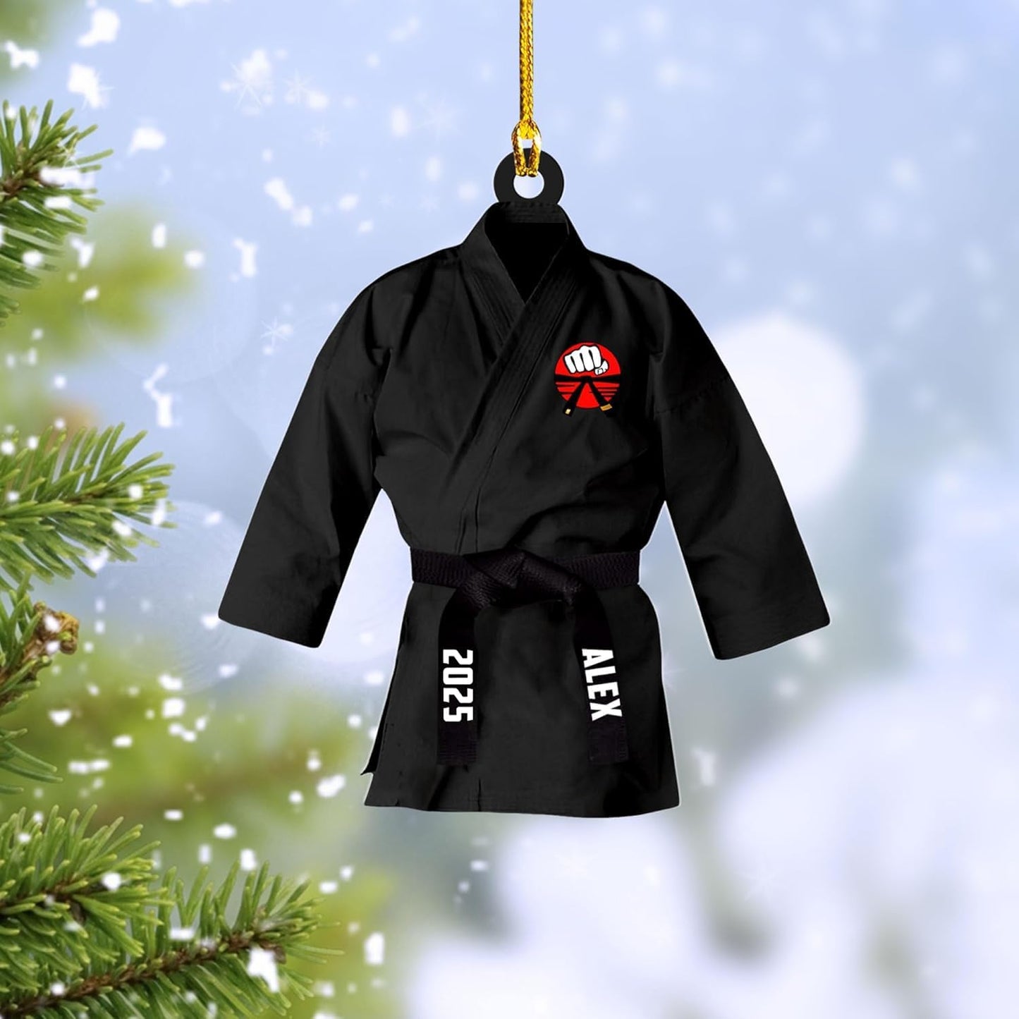 Custom Karate Christmas Ornament – Taekwondo & Jiu Jitsu Gift Krt5