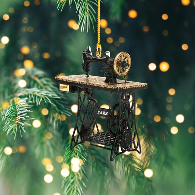 Personalized Sewing Machine Ornament - Custom Christmas Gift for Sewing Lovers LL9