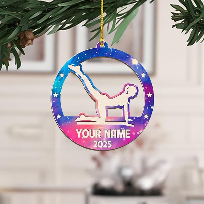Personalized Yoga Lovers Ornament - Custom Yoga Christmas Decoration Gift LL7