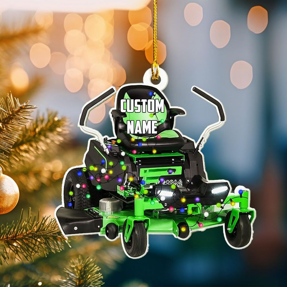 Personalized Lawn Mower Acrylic Ornament – Custom Christmas Gift for Gardeners, LTG53