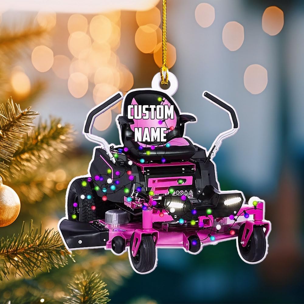 Personalized Lawn Mower Acrylic Ornament – Custom Christmas Gift for Gardeners, LTG53