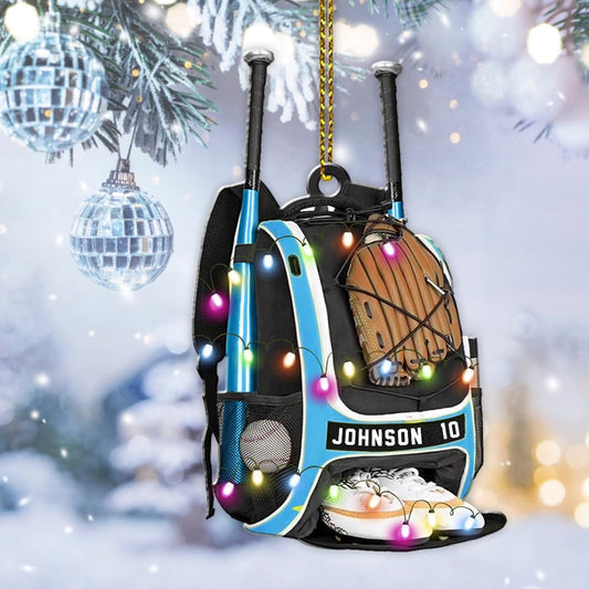 Personalized Baseball Christmas Ornament – Custom Name Acrylic Ornament, Sports Holiday Decoration, Baseball Player Gift TH9