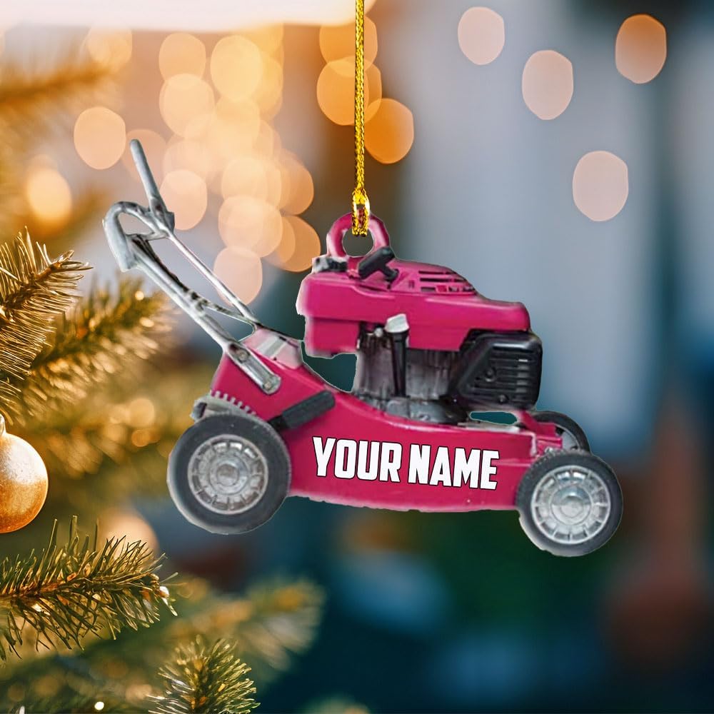 Personalized Lawn Mower Acrylic Ornament – Custom Christmas Gift for Gardeners TG55