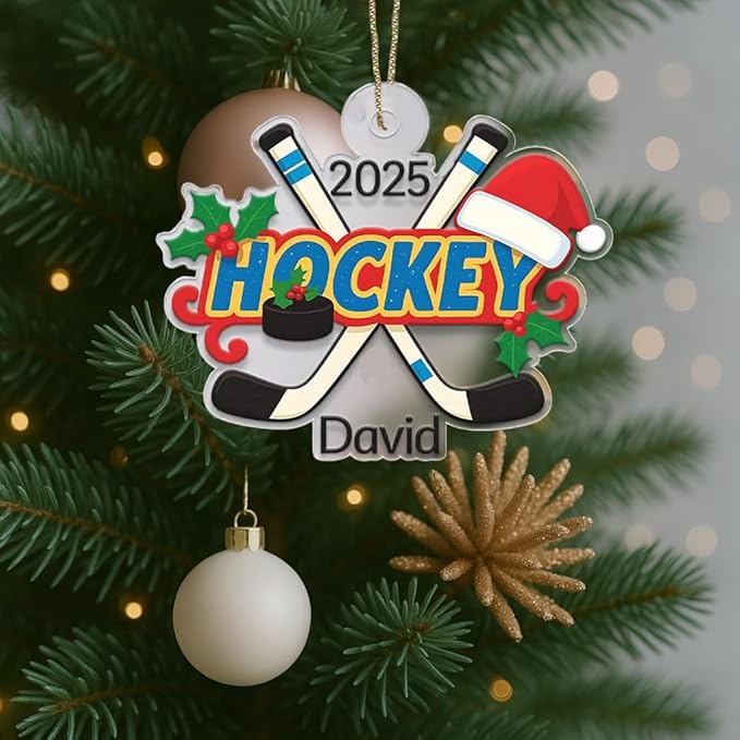 Personalized ice Hockey Ornament N25