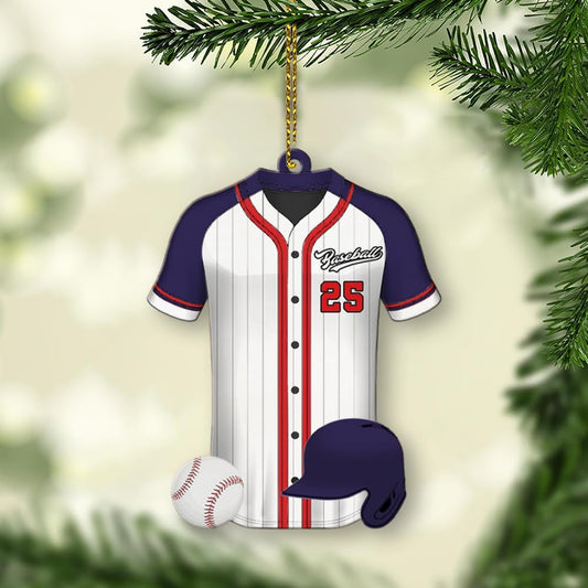 Personalized Baseball Christmas Ornament – Custom Name Acrylic Ornament, Sports Holiday Decoration, Baseball Player Gift TH15