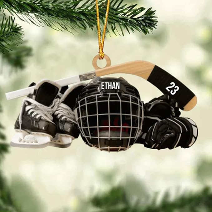 Personalized ice Hockey Ornament N14