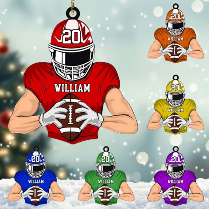 Personalized Football Player Ornament - American Football Ornament Gift LL37