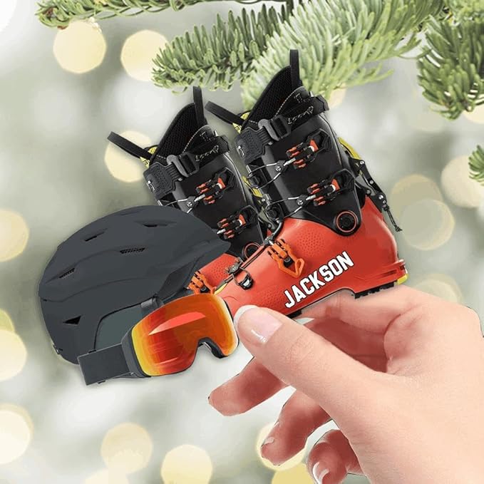 Personalized Snow Skiing Ornament, Custom Colored Skiing Mask Shape Ornament N13