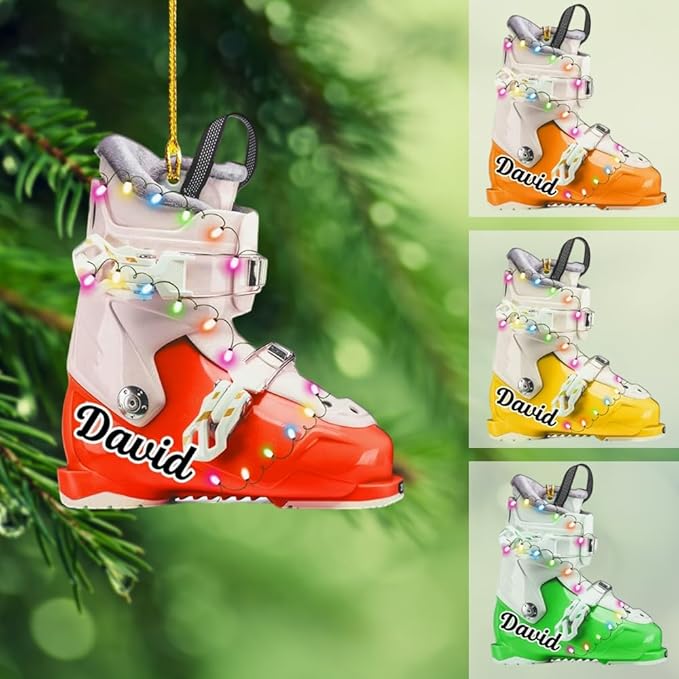 Personalized Snow Skiing Ornament, Custom Colored Skiing Mask Shape Ornament N25