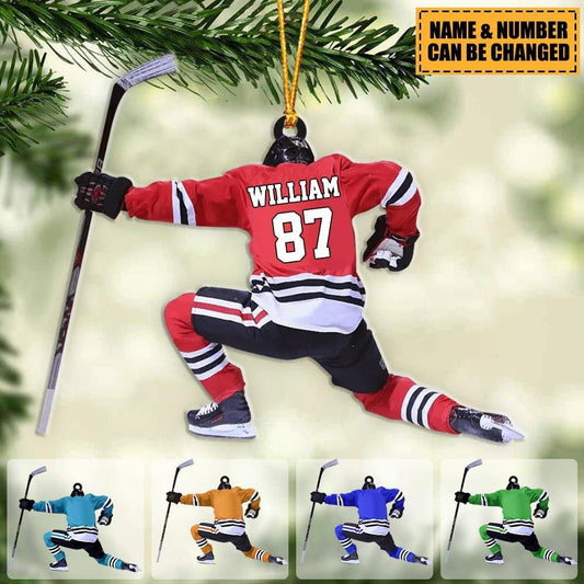 Personalized Ice Hockey Ornament N01