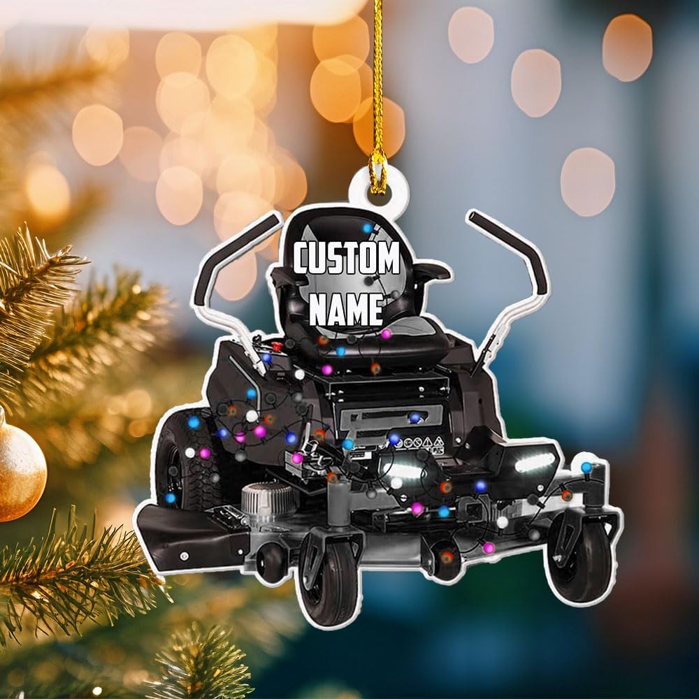 Personalized Lawn Mower Acrylic Ornament – Custom Christmas Gift for Gardeners, LTG53