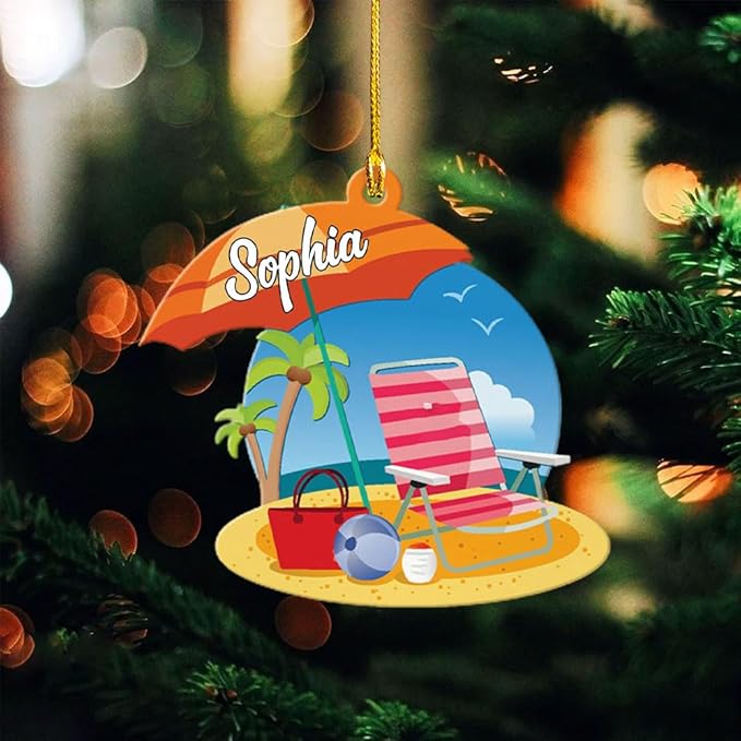 Personalized Surfboard Christmas Ornament - Surfing Tree Decoration Gift for Surfers LL5