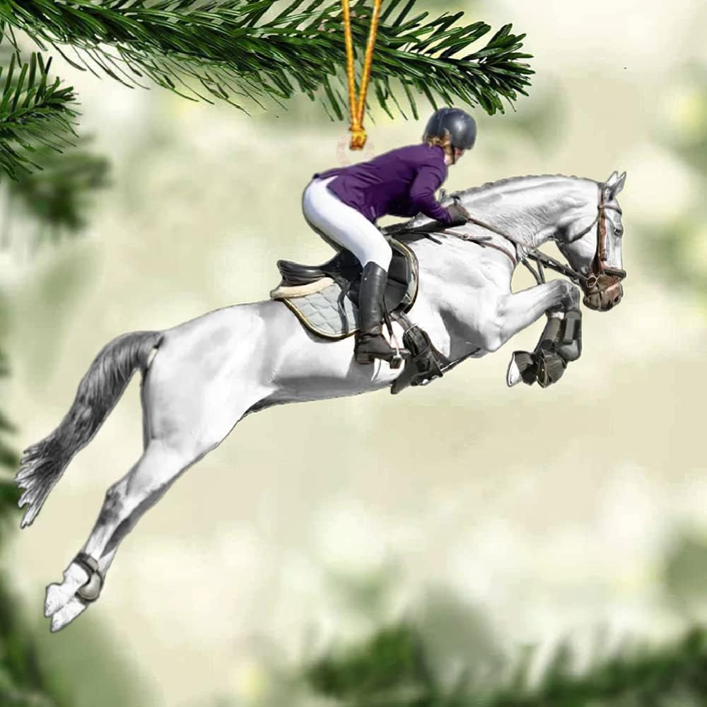 Custom Horse Riding Ornament | Personalized Equestrian Holiday Gift for Riders, Trainers & Horse Owners THH17