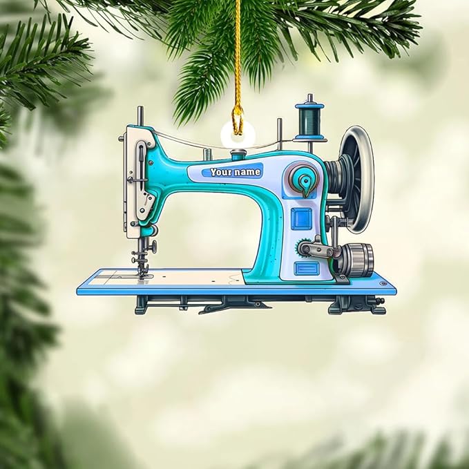 Personalized Sewing Machine Ornament - Custom Christmas Gift for Sewing Lovers LL8