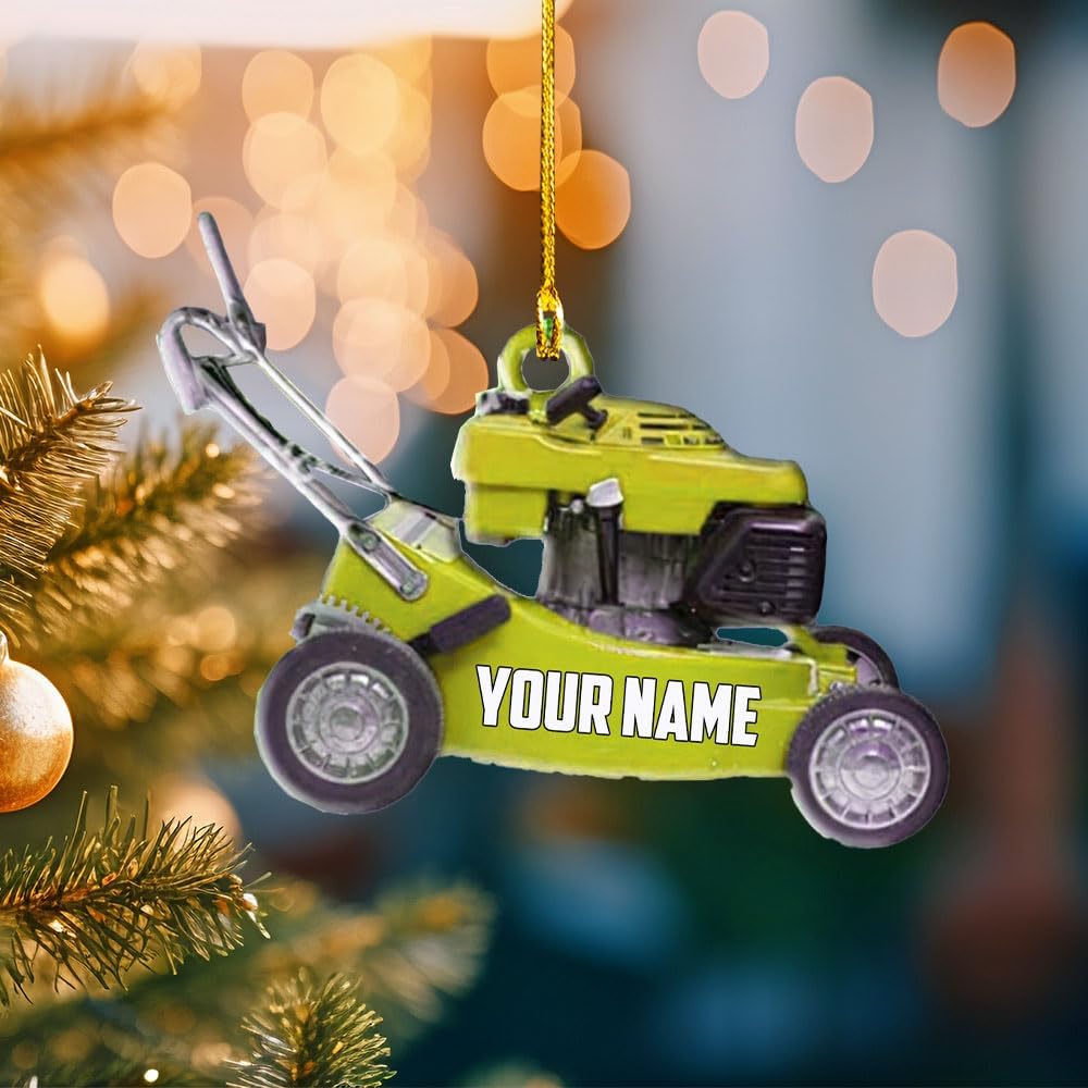Personalized Lawn Mower Acrylic Ornament – Custom Christmas Gift for Gardeners TG55